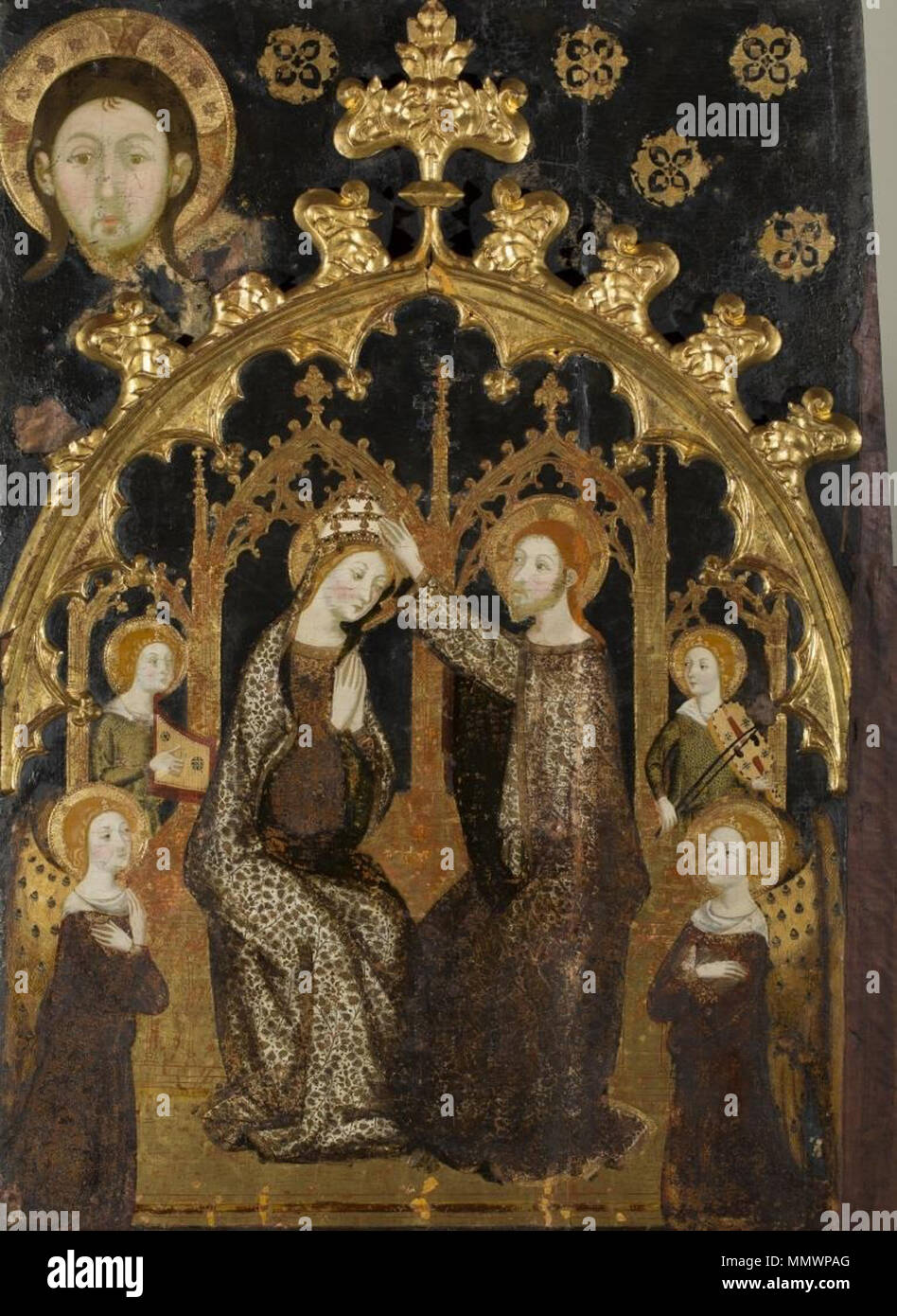 Coronación de la Virgen María de Jaume Serra (Museo de Zaragoza) Stockfoto