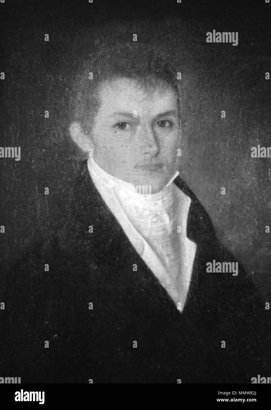. Englisch: Ölgemälde, die jungen Louis Philippe Joseph de Roffignac, reicher Kaufmann, Bankier und ehemaliger Louisiana State Senator, Bürgermeister von New Orleans. . 2. Januar 2015. John L. de Boqueta Woiseri Graf de Roffignac Stockfoto