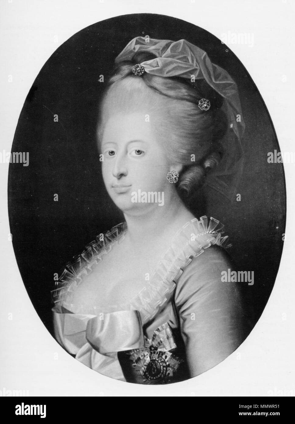 Porträt von Caroline Mathilde. 1771. Caroline Mathilde von Juel Stockfoto