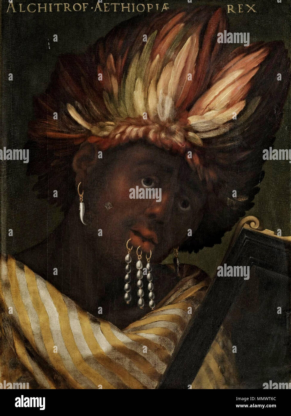 Englisch: Alchitrof, Kaiser von Äthiopien. 1568. Cristofano dell'Altissimo - Alchitrof, Kaiser von Äthiopien - WGA 00243 Stockfoto