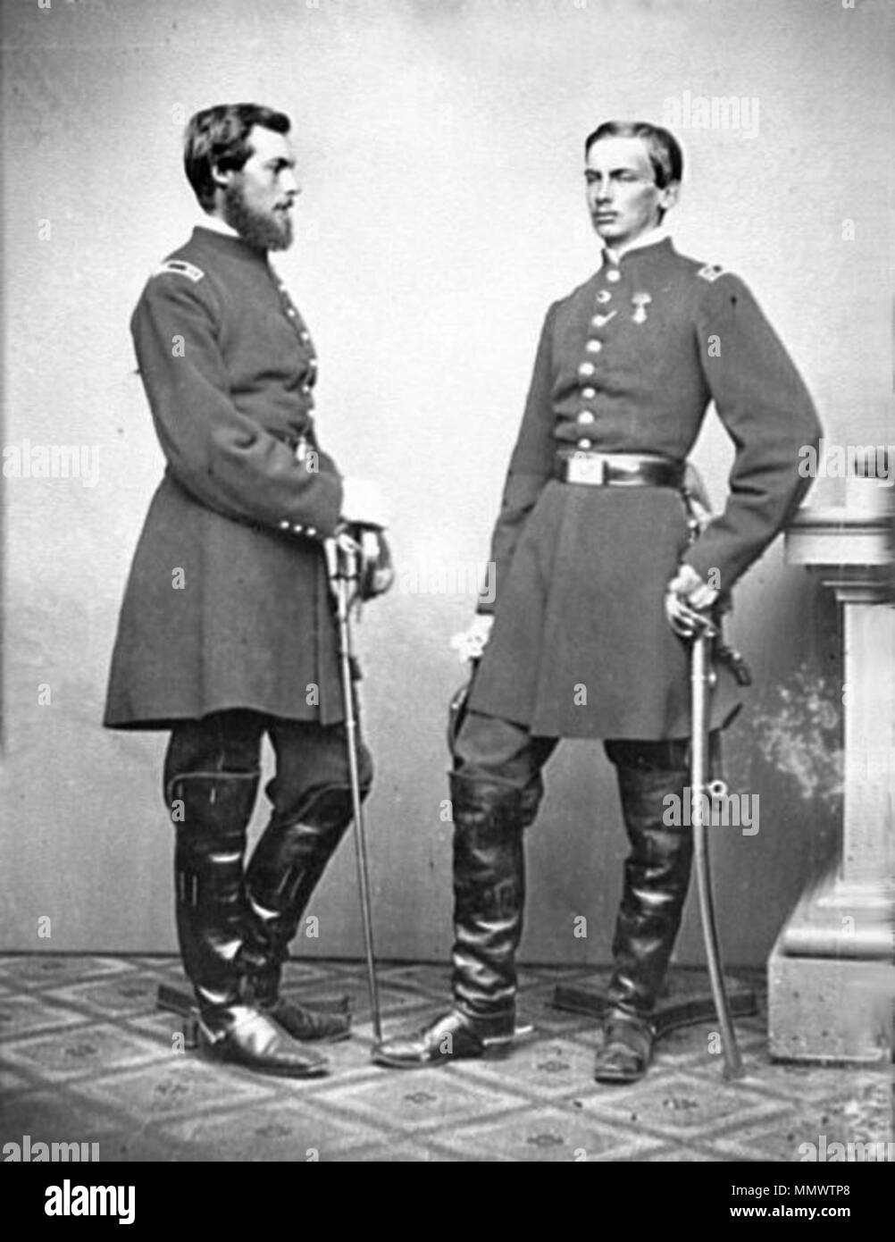 . Français: Louis Philippe Albert d'Orléans, Comte de Paris et son Frère Robert, duc de Chartres. Englisch: Louis Philippe Albert d'Orléans, Comte de Paris und seinem Bruder Robert, duc de Chartres. . 19. ParisChartres Stockfoto