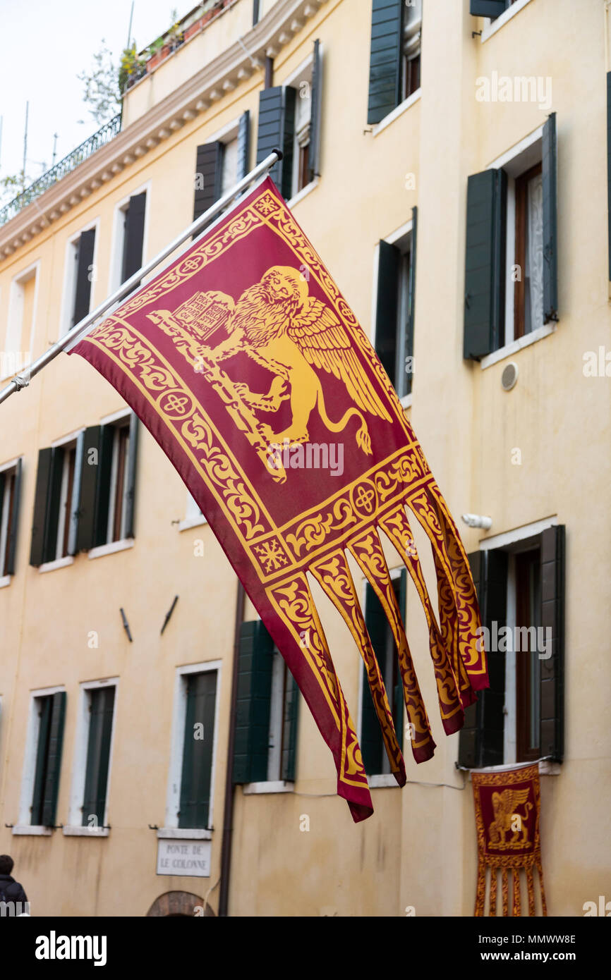Flagge der Republik Venedig, Italien Stockfoto