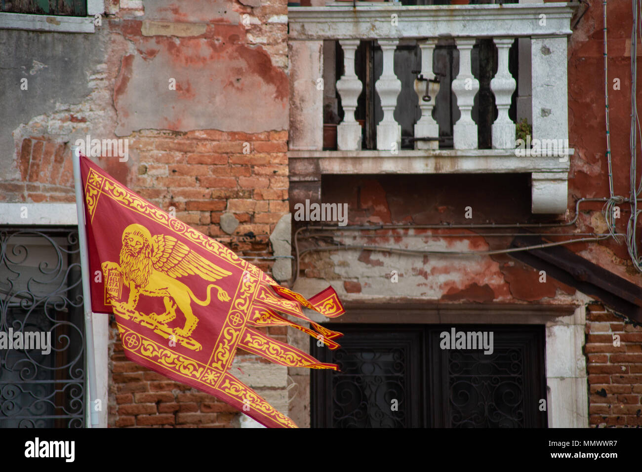 Flagge der Republik Venedig, Italien Stockfoto