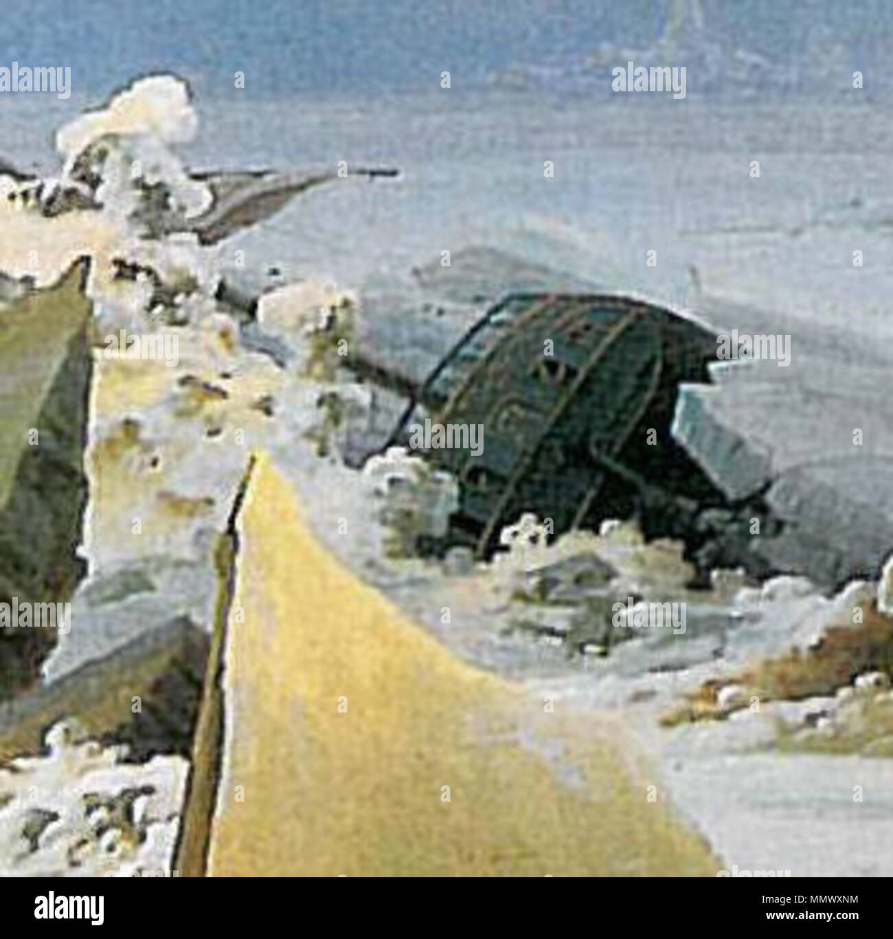 English: DETAILL: Das Eismeer (irrtümlich verwechseln mit Sterben verunglückte Hoffnung, Sterben verunglückte Nordpolexpedition). Englisch: Detail: das Meer, das Eis aka Polar Sea (fälschlich mit dem Wrack der Hoffnung, das Wrack des Nordpol Expedition verwirrt). Français: Détail: La Mer de glaces (confondu à Tort avec Le Naufrage de l'Espoir). Zwischen 1823 und 1824. Das Eismeer (Rack) Stockfoto