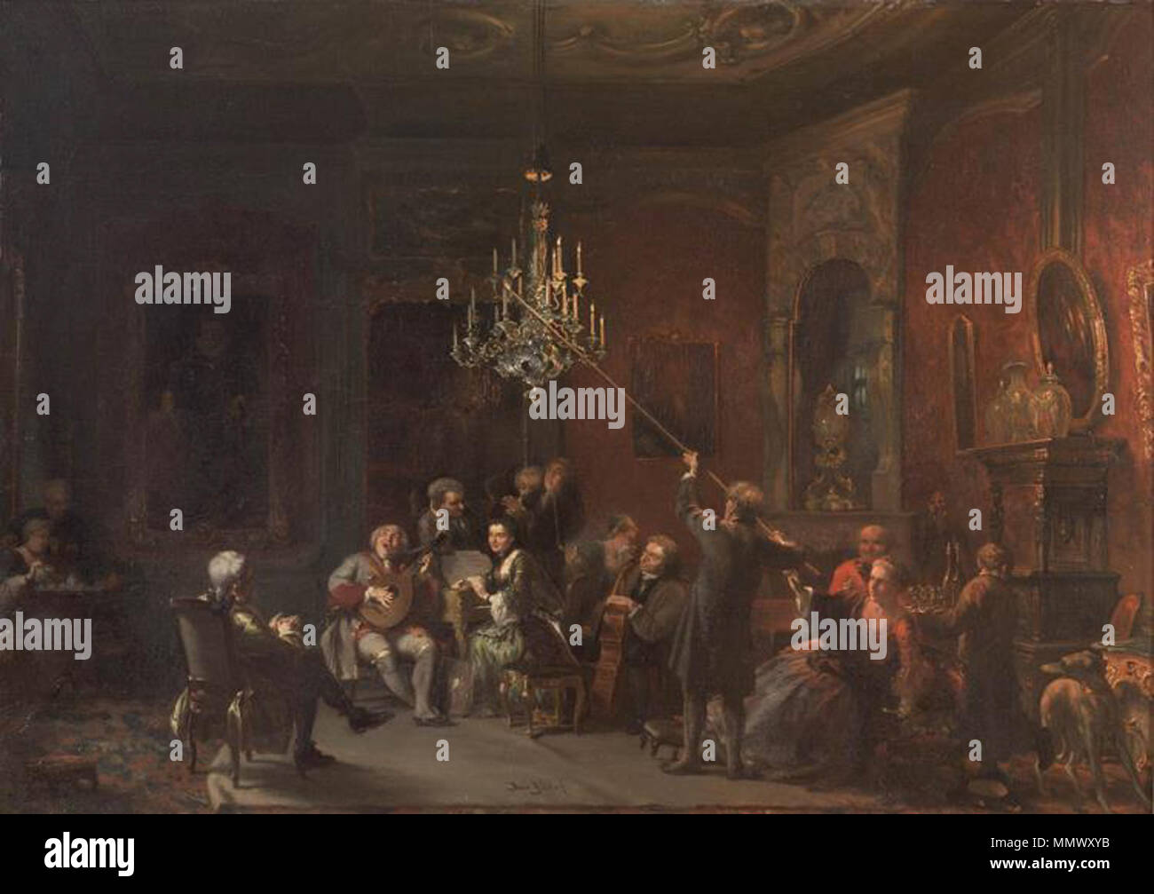 . Nederlands: De muziekpartij. 1850-1857. Öl auf. 52 × 73 cm (20.4 x 28.7 in.). Haarlem, Teylers Museum (KS 090). . Zwischen 1850 und 1857. David Bles (1821-1899) Alternative Namen David Joseph Sanierungsarbei Beschreibung niederländischen Maler, Zeichner, Grafiker und aquarellist Datum der Geburt / Tod 20. September 1821 vom 3. September 1899 Ort der Geburt / Tod Den Haag Den Haag Arbeit Ort Den Haag (1834-1840), Paris (1840-1843), Den Haag (1843-1845), Amsterdam (1845), Paris (1857), Paris (1863), Paris (1864), Paris (1868), Paris (1969) Kontrolle: Q 3815630 40311516 ISNI VIAF:?:? Stockfoto