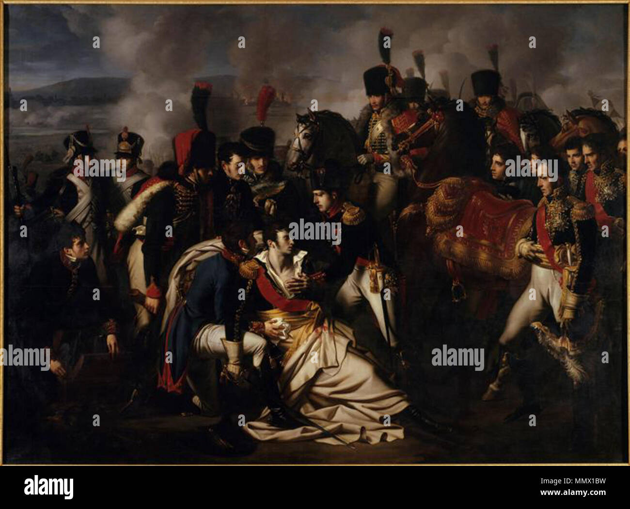 Derniers moments Maréchal Lannes à la Bataille d'Essling (Albert Paul Bürgerlichen) Stockfoto