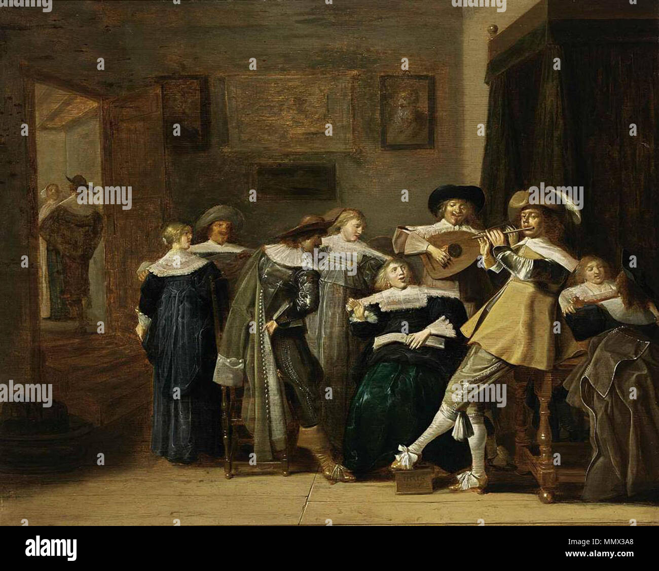 Eine elegante Unternehmen, Musik zu spielen. 1637. Dirck Hals - Eine elegante Gesellschaft spielen Musik - WGA 11036 Stockfoto