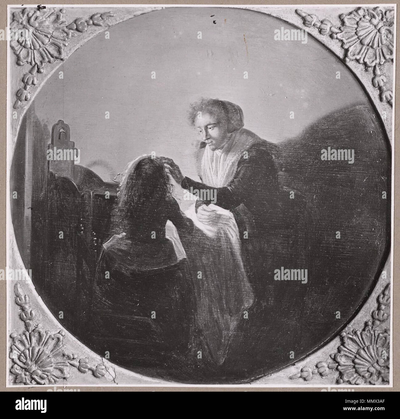 . Englisch: Mutter und Kind in einem Innenraum, Durchmesser 27 cm, datiert 1633. 1633. Dirck Hals (1591 - 1656) Alternative Namen Dirck Franchoisz. Hals, Dirk Hals Beschreibung niederländische Maler und Zeichner Geburtsdatum / Tod am 19. März 1591 (Taufen) vom 17. Mai 1656 (unterirdisch) Ort der Geburt / Todes Haarlem Haarlem Arbeit Periode 1618 - 1656 Arbeit Ort Haarlem (1618 - 1656), Leiden (1641-1642, 1648-1649) Kontrolle: Q 759486 VIAF:?:? ISNI 71667732 0000 0000 6663 9844 ULAN:?? Nr 500022109 LCCN: 91037831 WGA:? HALS, Dirck WorldCat reattributed von Fred G. Meijer im Juni 2010 Dirck Hals - Mutter ein Stockfoto