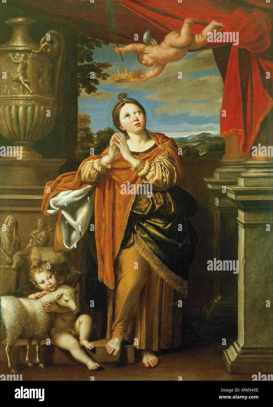 Die hl. Agnes. ca. 1620. Domenichino - Sant'Agnese (Royal Collection) Stockfoto