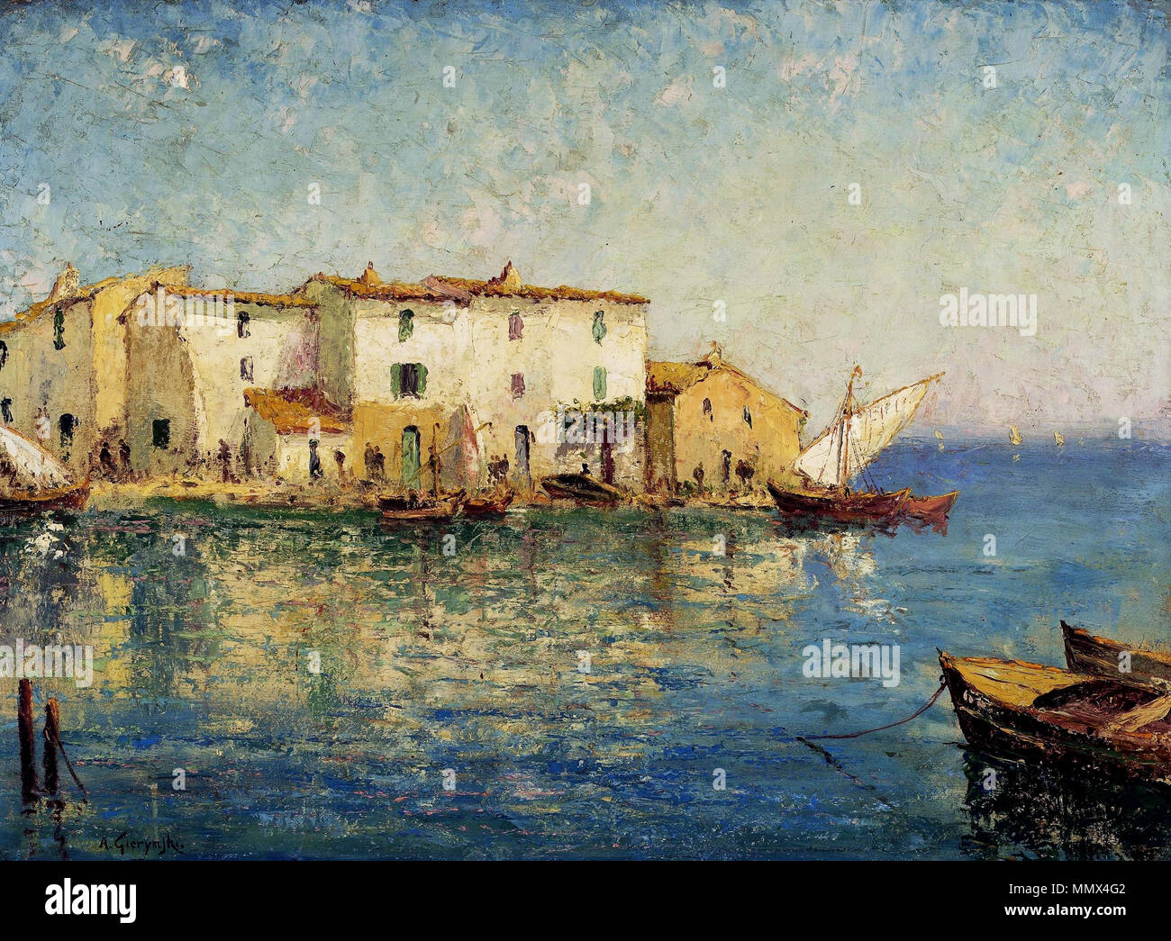 Blick auf Venedig.. vierte Quartal des 19. Jahrhunderts. Gierymski Blick auf Venedig Stockfoto