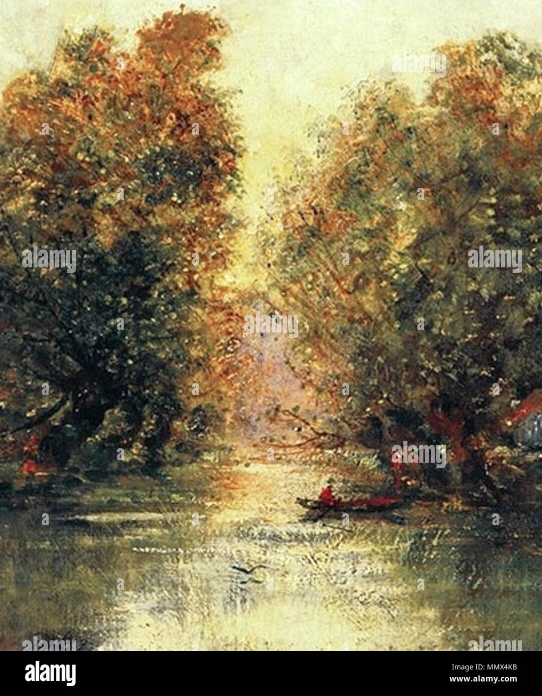 Flusslandschaft.. Jahrhundert (?)/vierte Quartal des 19. Jahrhunderts. Sisley Flusslandschaft Stockfoto