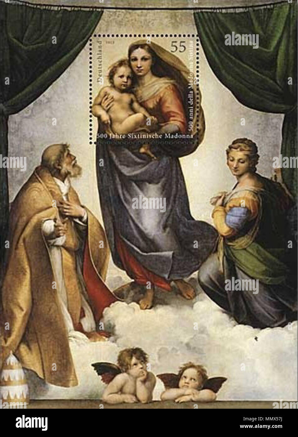 . 500 Jahre Sixtische Madonna - Gemeinschaftsausgabe mit dem Vatikan. 1. März 2012. Werner Hans Schmidt für die Deutsche Post AG die DPAG 2012 Block Sixtinische Madonna Stockfoto