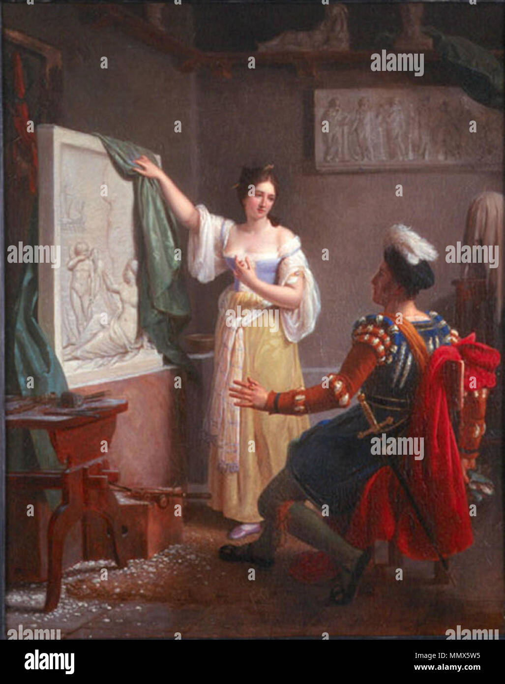 DUCIS Louis-Properzia de Rossi terminant Sohn letzte bas-relief (1822, Musée de l'Saint-élix-de Limoges) Stockfoto