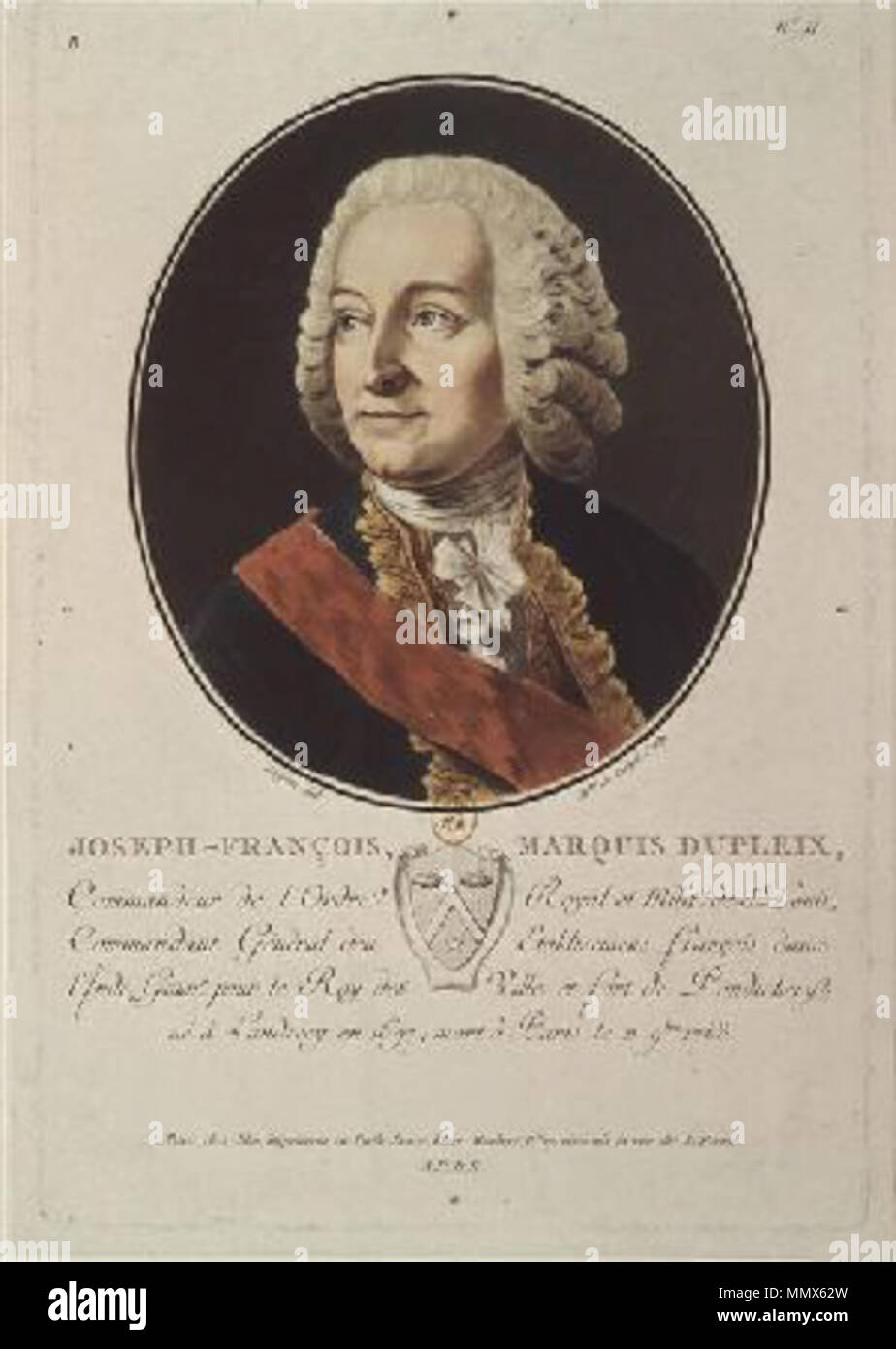 . Englisch: Joseph François Dupleix (1697-1763). ca. 1786-1792. Dupleix Stockfoto