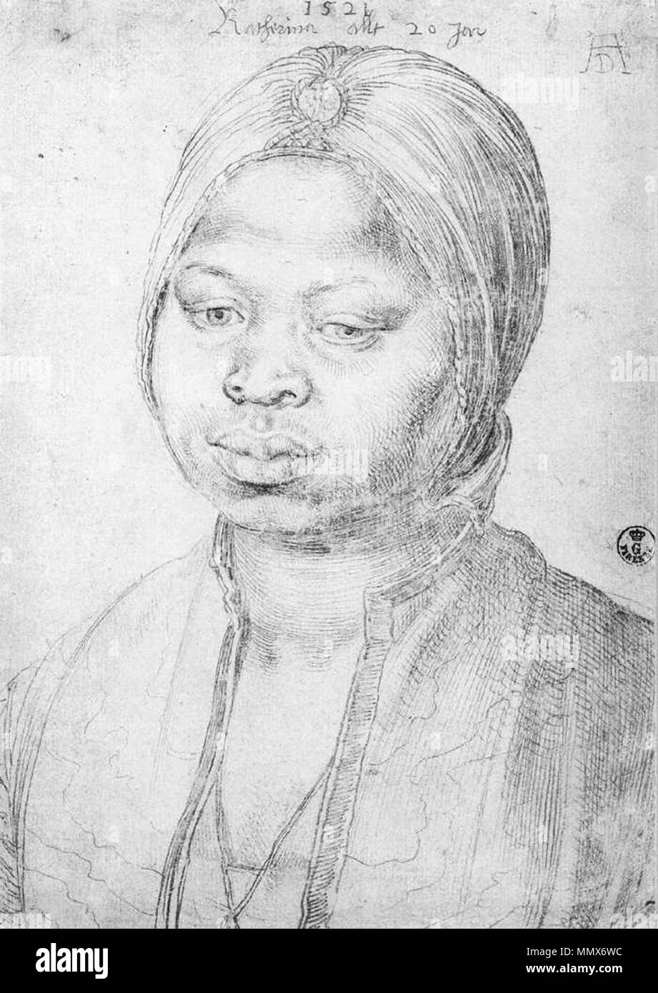 Albrecht Dürer - Die Negerin Katherina-WGA 07097 Stockfoto
