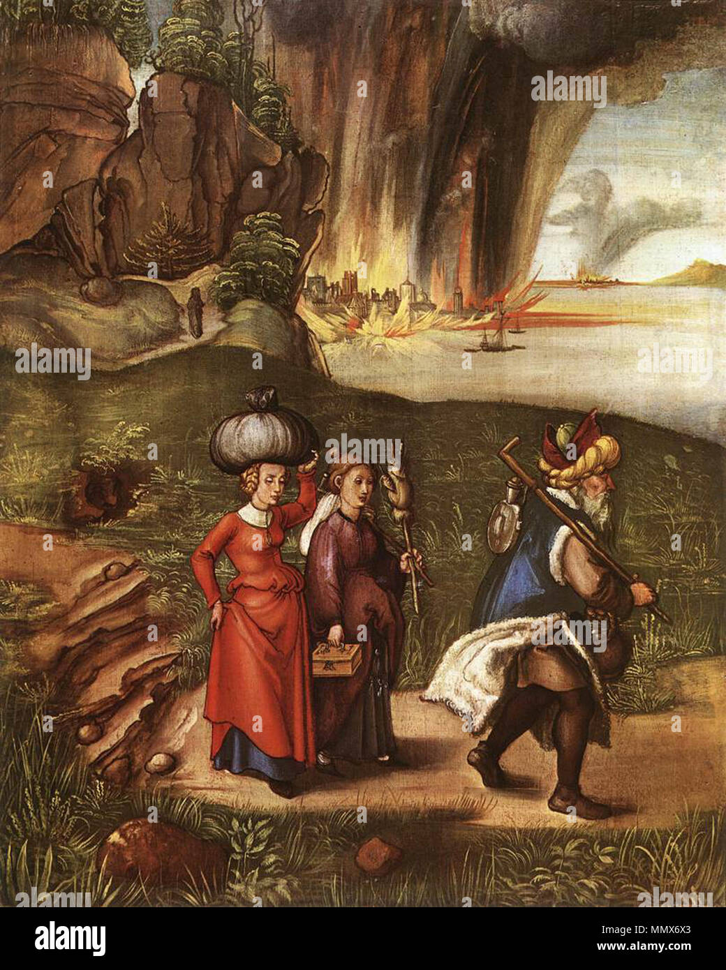 Albrecht Dürer - Viel Flucht mit seinen Töchtern aus Sodom-WGA 06928 Stockfoto