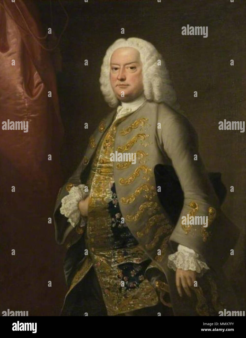 . Englisch: Sir Edmund Isham (1690-1772), 6 Baronet von lamport von Thomas Hudson. 1772. Thomas Hudson (1701 - 1779) Beschreibung Englisch Sammler und Maler Geburtsdatum / Tod 1701 vom 26. Januar 1779 Ort der Geburt / Todes Devon Twickenham Standort London Authority control: Q 1502003 VIAF:?:? ISNI 64271510 0000 0000 6658 6412 ULAN:?? n 500001473 LCCN: 80110777 NLA:? 36071292 WorldCat EdmundIsham 6 thBt Stockfoto