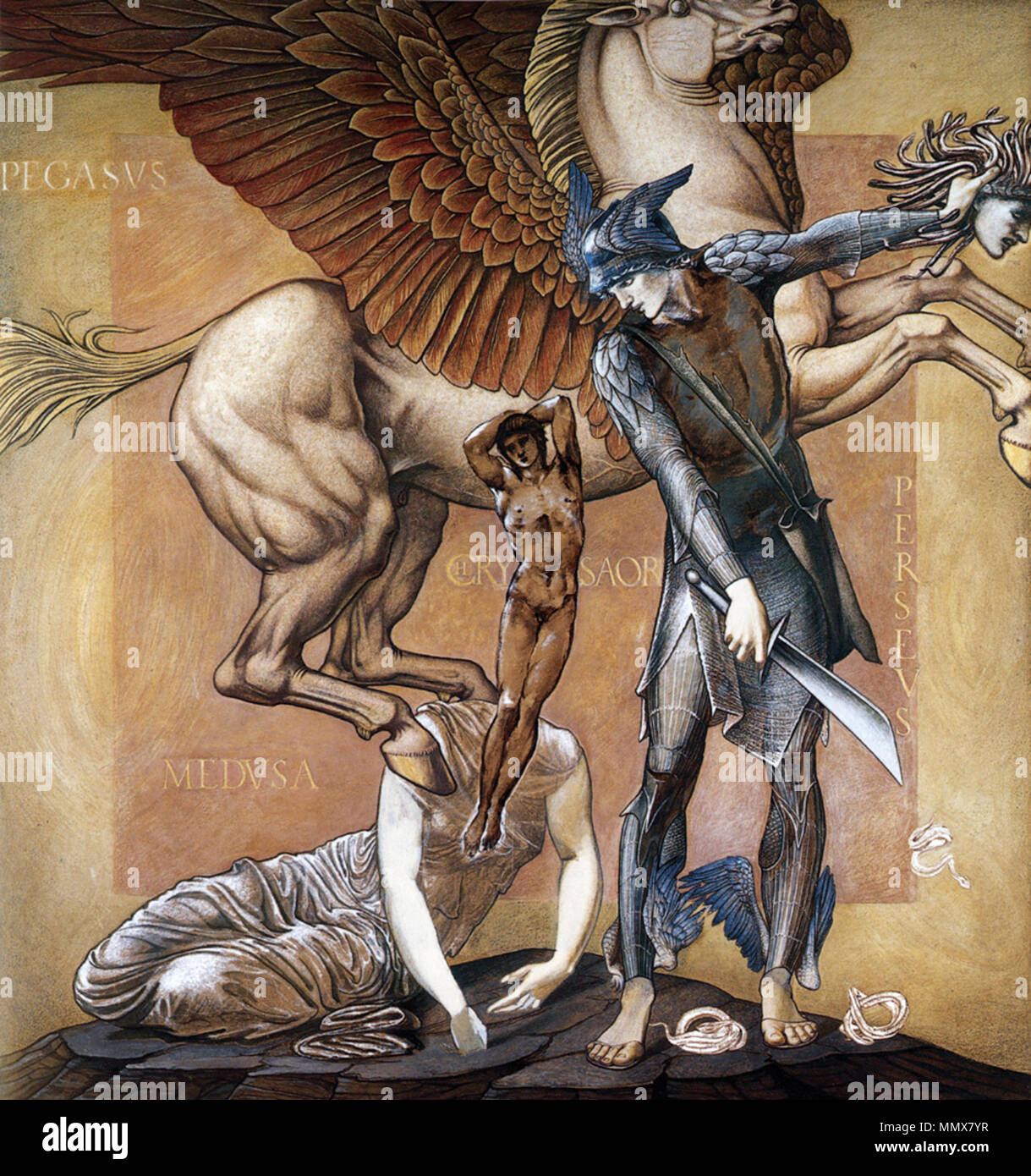 Englisch: Der Perseus-Serie: Der Tod von Medusa ICH. 1882. Edward Burne-Jones - Der Tod von Medusa I, 1882 Stockfoto