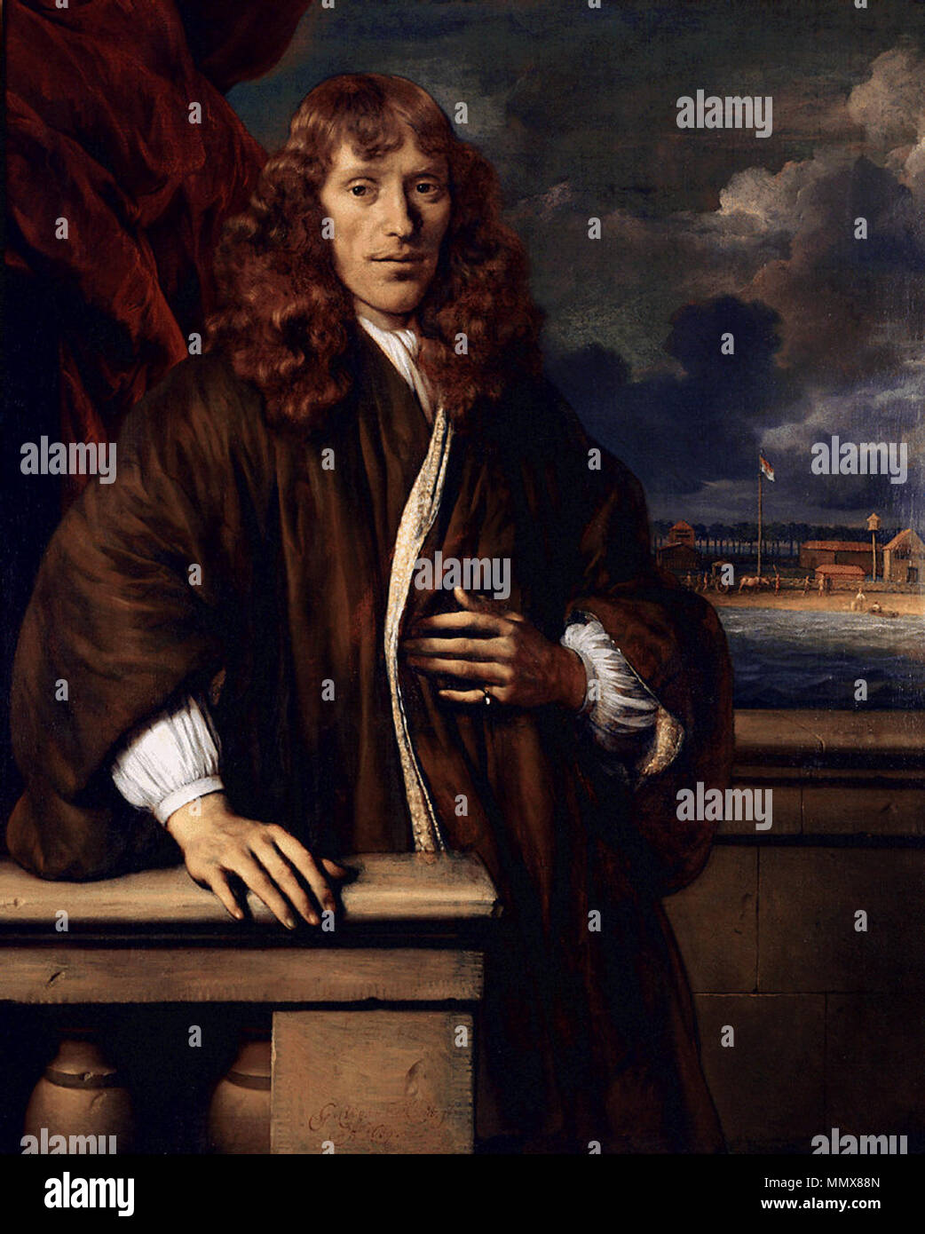 Portrait von Offizier der Niederländischen Ostindien-Kompanie. 1669. Gerbrand van den Eeckhout - Portret van een Hoge functionaris Bij de Oostindische Companie Stockfoto