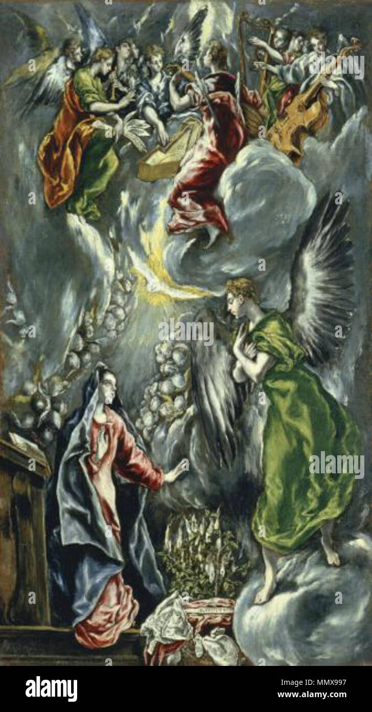 El Greco - Anunciación, 1597-1600 (Thyssen-Bornemisza) Stockfoto