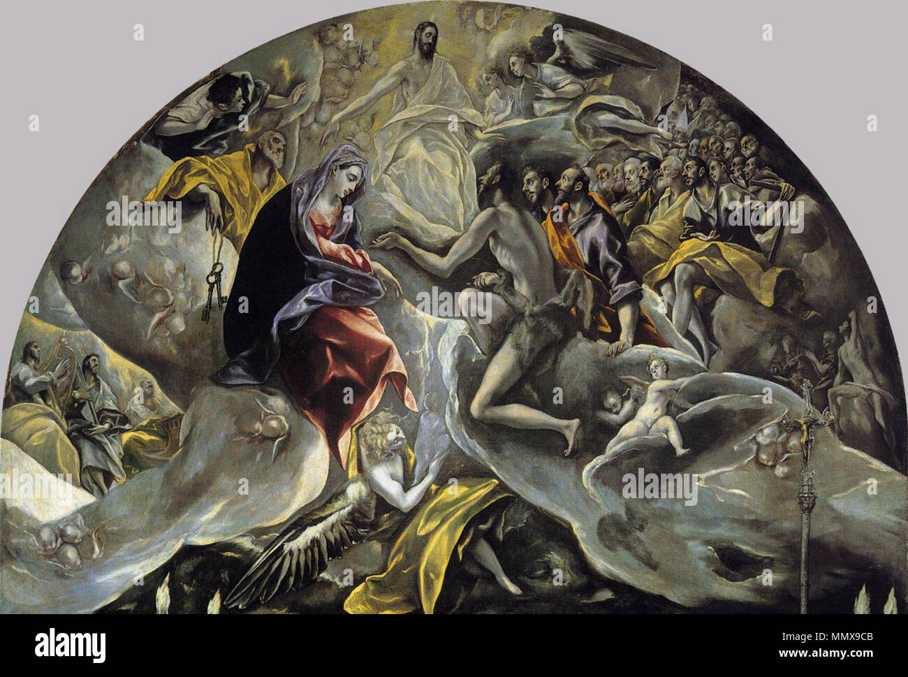 . Español: El entierro del Señor de Orgaz, más conocido como El entierro del Conde de Orgaz, es un-óleo sobre lienzo Pintado en Estilo manierista Por El Greco entre Los años 1586 y 1588. Fue realizado para la Iglesia de Santo Tomé de Toledo, (España), donde Aun considerada permanece, y es una de las las mejores Obras de su Autor. El Cuadro Vertreter El Milagro en el Que, según La Tradición, San Esteban y San Agustín de Hipona bajaron Del Cielo para personalmente enterrar a Gonzalo Ruiz de Toledo, Señor de la Villa de Mora y fallecido en 1323, en la Iglesia de Santo Tomé, como Premio por Su Stockfoto