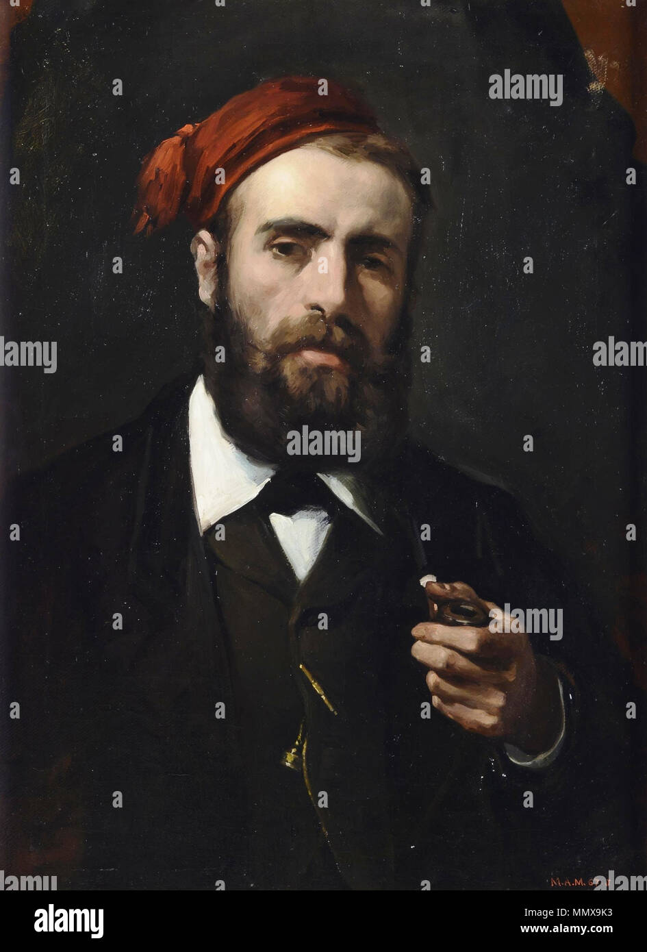 . Español: Retrato del Pintor español Miguel Jadraque y Sánchez-Ocaña (1840-1919). El Pintor Miguel Jadraque. 1864. Miguel El Pintor Lorenzo Casanova Jadraque, por (Museo del Prado) Stockfoto