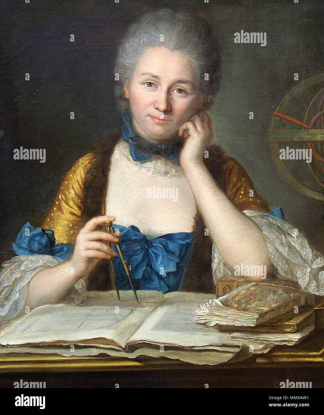 . Dargestellte Person: Gabrielle Émilie Le Tonnelier de Breteuil, Marquise du Châtelet (1706-1749), französischer Mathematiker und Physiker Madame du Châtelet an ihrem Schreibtisch, Detail. 18. Maurice Quentin de La Tour (1704 - 1788) Beschreibung der Französischen pastelist Datum der Geburt / Tod 5. September 1704 vom 17. Februar 1788 Ort der Geburt / Todes Saint-Quentin Saint-Quentin Arbeitsort Paris Authority control: Q 314655 VIAF:?:? ISNI 49488081 0000 0001 0899 524 X ULAN:?? n 500001160 LCCN: 86021550 WGA: LA TOUR, Maurice Quentin de WorldCat Emilie Chatelet Portrait von Latour. Stockfoto