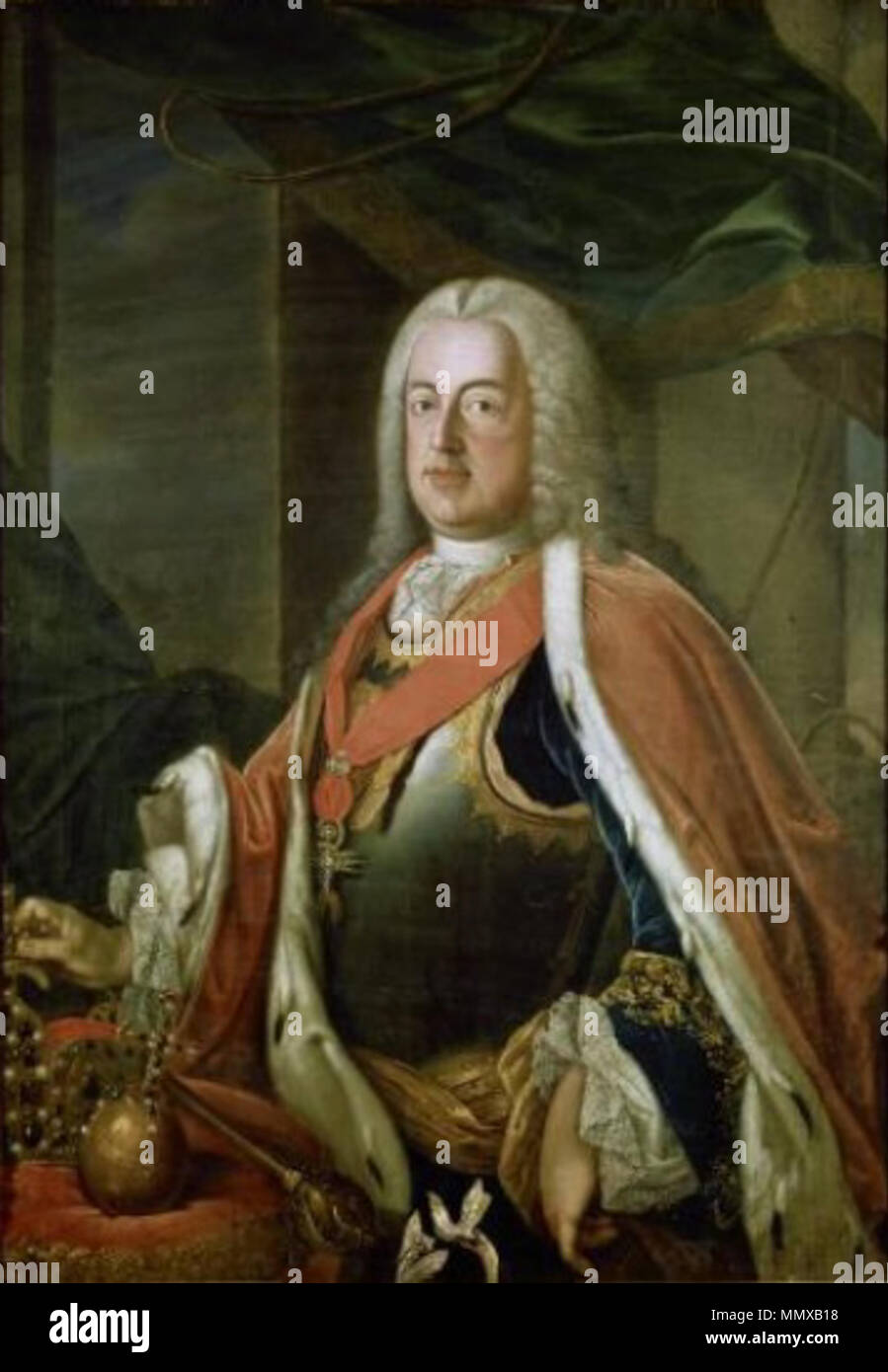 Deutsch: Bildnis Kaiser Franz I. von Franz I., Kaiser des Heiligen Römischen Reiches (1708-1765). 1778. Kaiser Franz I., Frankfurt Stockfoto