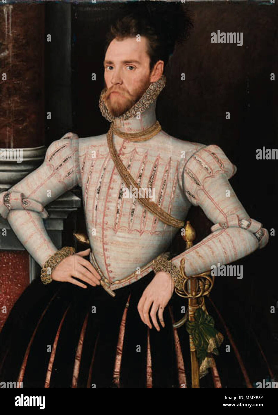 . Englisch: Porträt von Sir Thomas Knyvett, de jure, 4. Baron Berners, später Lord High Sheriff von Norfolk. . Ca. 1565. Englisch Schule Sir Thomas Knyvett Stockfoto