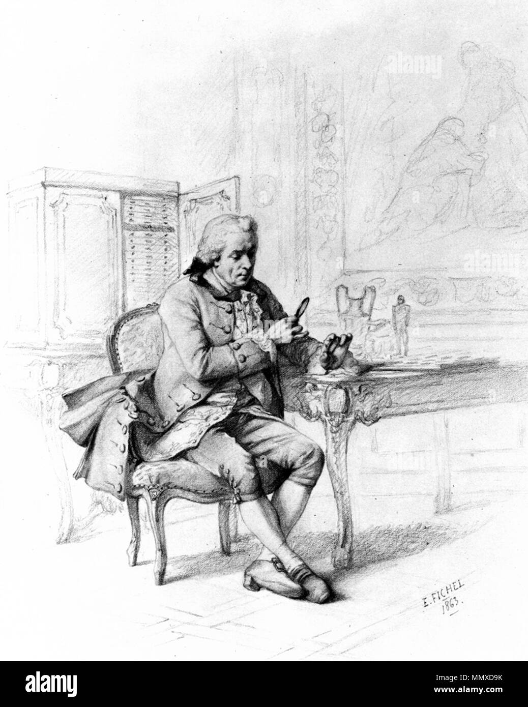 37.1608 Benjamin Eugène Fichel (Französisch, 1826-1895; 1849-1895). "Der Sammler", 1863 Graphit auf beige, mäßig dick, leicht strukturierte webte Papier. Walters Art Museum (37.1608): Erworben durch William T. Walters. Eugène Fichel - Der Sammler - Walters 371608 Stockfoto 37.1608 Benjamin Eugène Fichel (Französisch, 1826-1895; 1849-1895). "Der Sammler", 1863 Graphit auf beige, mäßig dick, leicht strukturierte webte Papier. Walters Art Museum (37.1608): Erworben durch William T. Walters. Eugène Fichel - Der Sammler - Walters 371608 Stockfoto