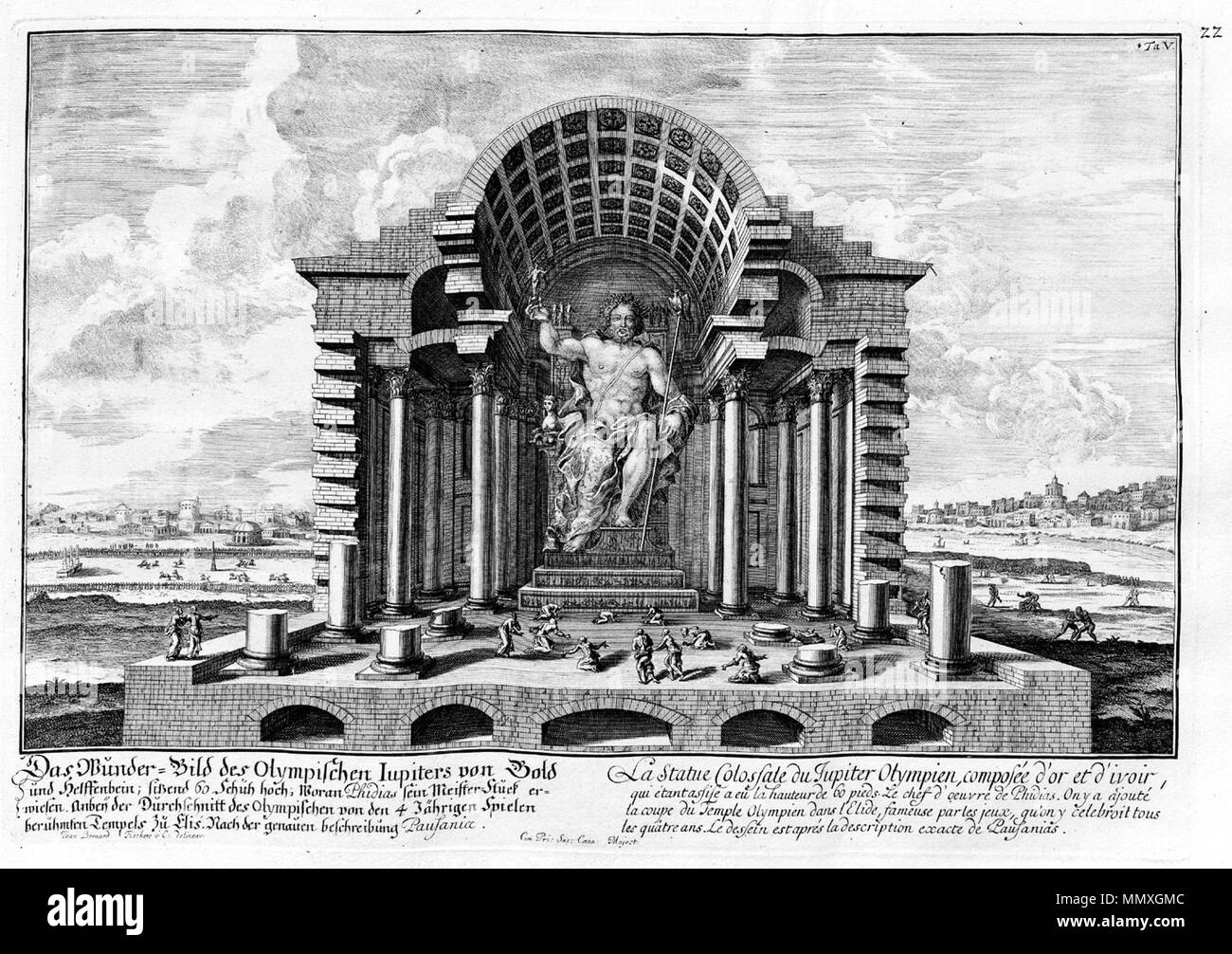 . Englisch: Illustration von "Entwurff einer historischen Architectur" (Projekt einer historischen Architektur). Statue des Olympischen Jupiter. English: Illustration aus "Entwurff einer historischen Architectur". Die Statue des Olympischen Jupiter. . 1721. Johann Bernhard Fischer von Erlach (1656-1723) Alternative Namen Fischer, Johann Bernhard (bis 1696) Beschreibung österreichischen Architekten und Bildhauer Geburtsdatum / Tod 20. Juli 1656 5. April 1723 Ort der Geburt / Todes Graz Wien Arbeit Standort Salzburg, Wien Behörde: Q 84305 100183205 ISNI VIAF:?:? 0000 0000 8346 1566 ULAN:? Stockfoto