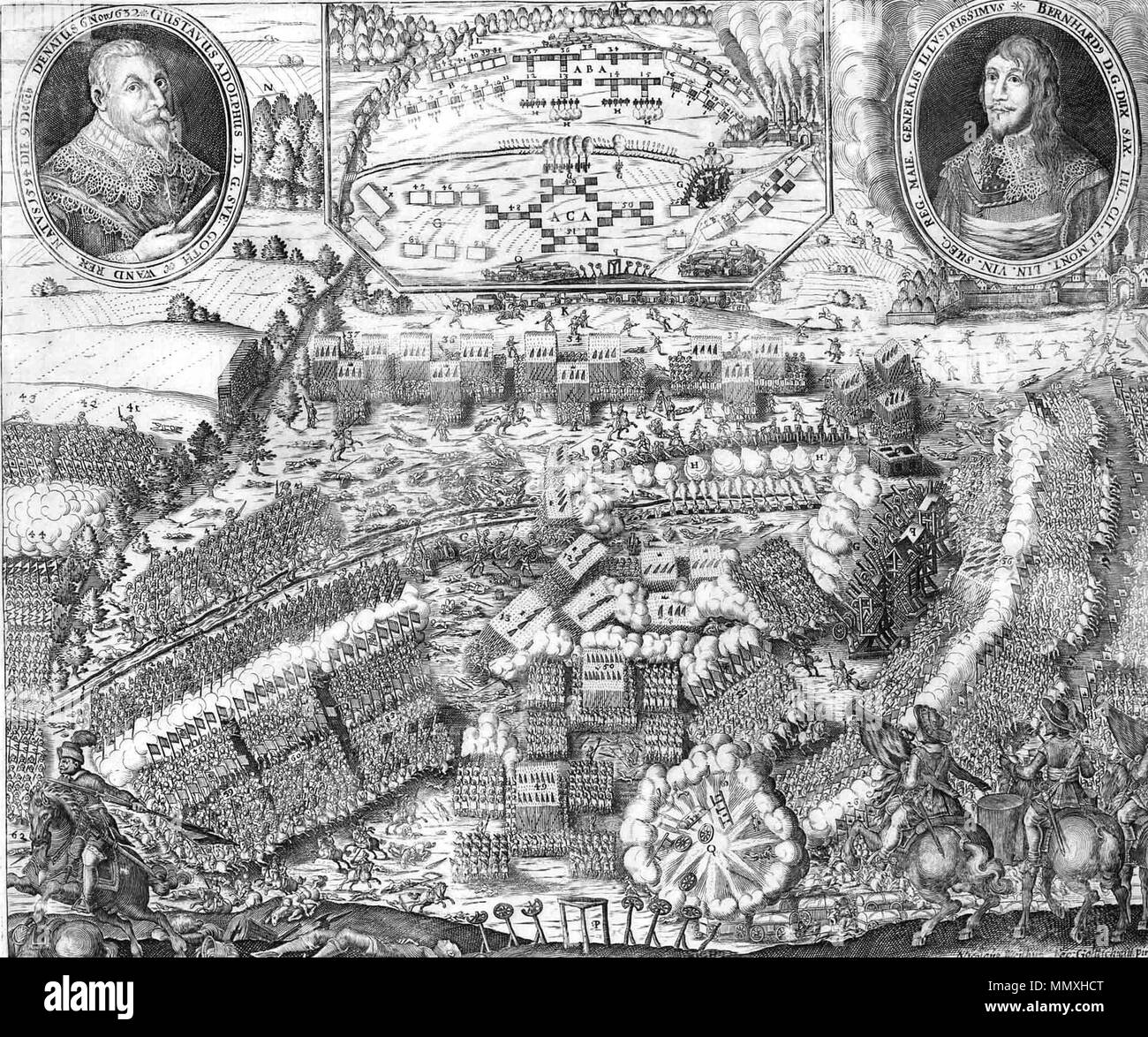 Flugblatt Detail Schlacht bei Lützen Stockfoto