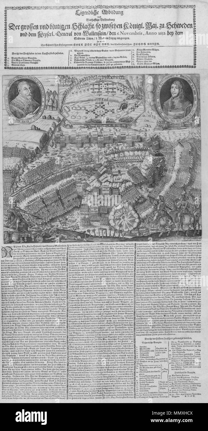 Flugblatt Schlacht bei Lützen Stockfoto