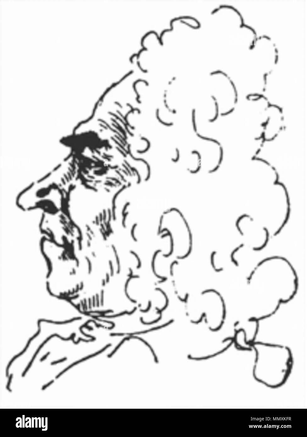 . Español: Caricatura del compositor Francesco Gasparini, por Pier Leone Ghezzi Francesco Gasparini, Setzer Stockfoto