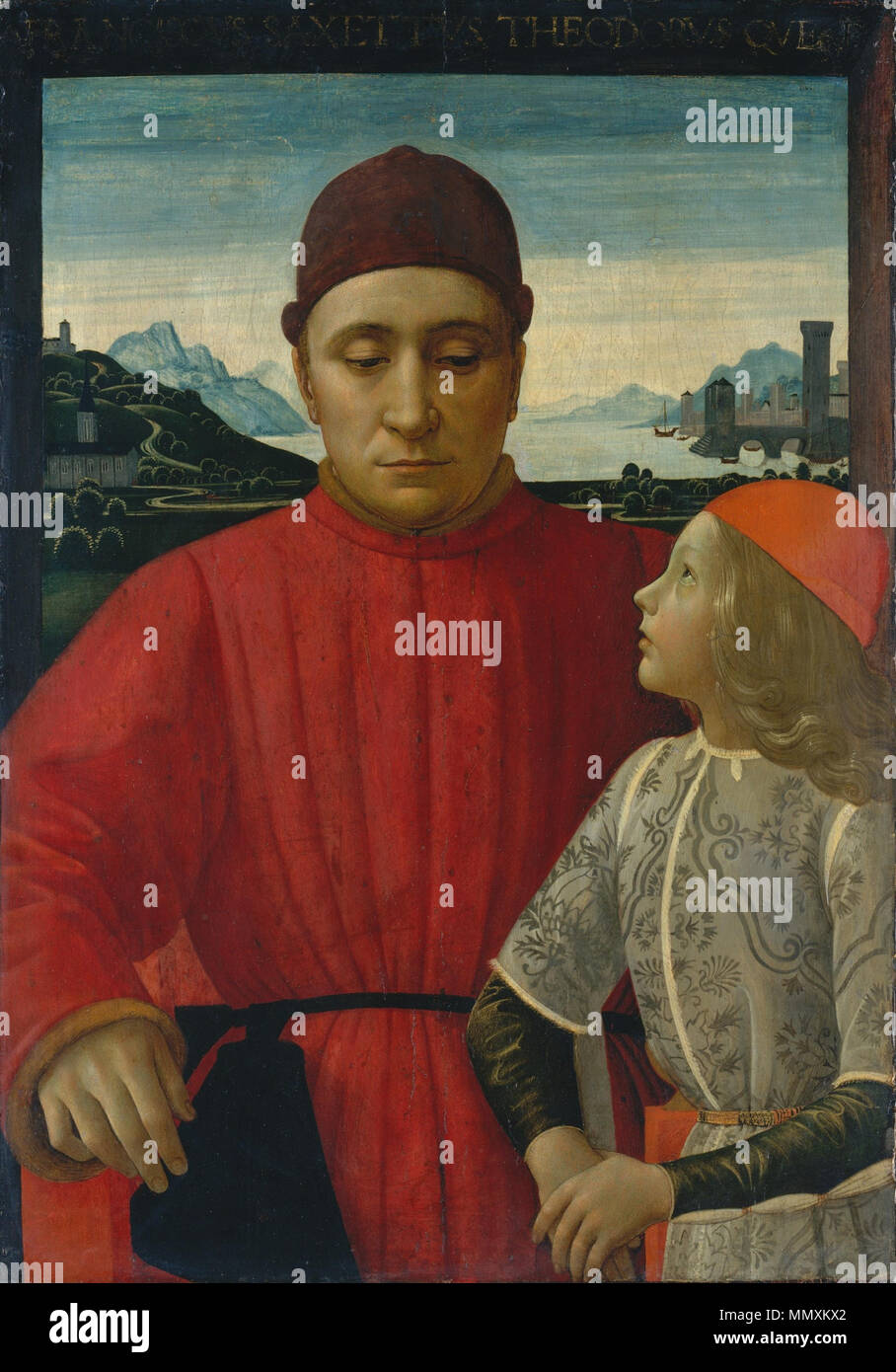 Francesco Sassetti (1421 - 1490) und sein Sohn Teodoro. ca. 1488. Francesco Sassetti ghirlandaio Stockfoto