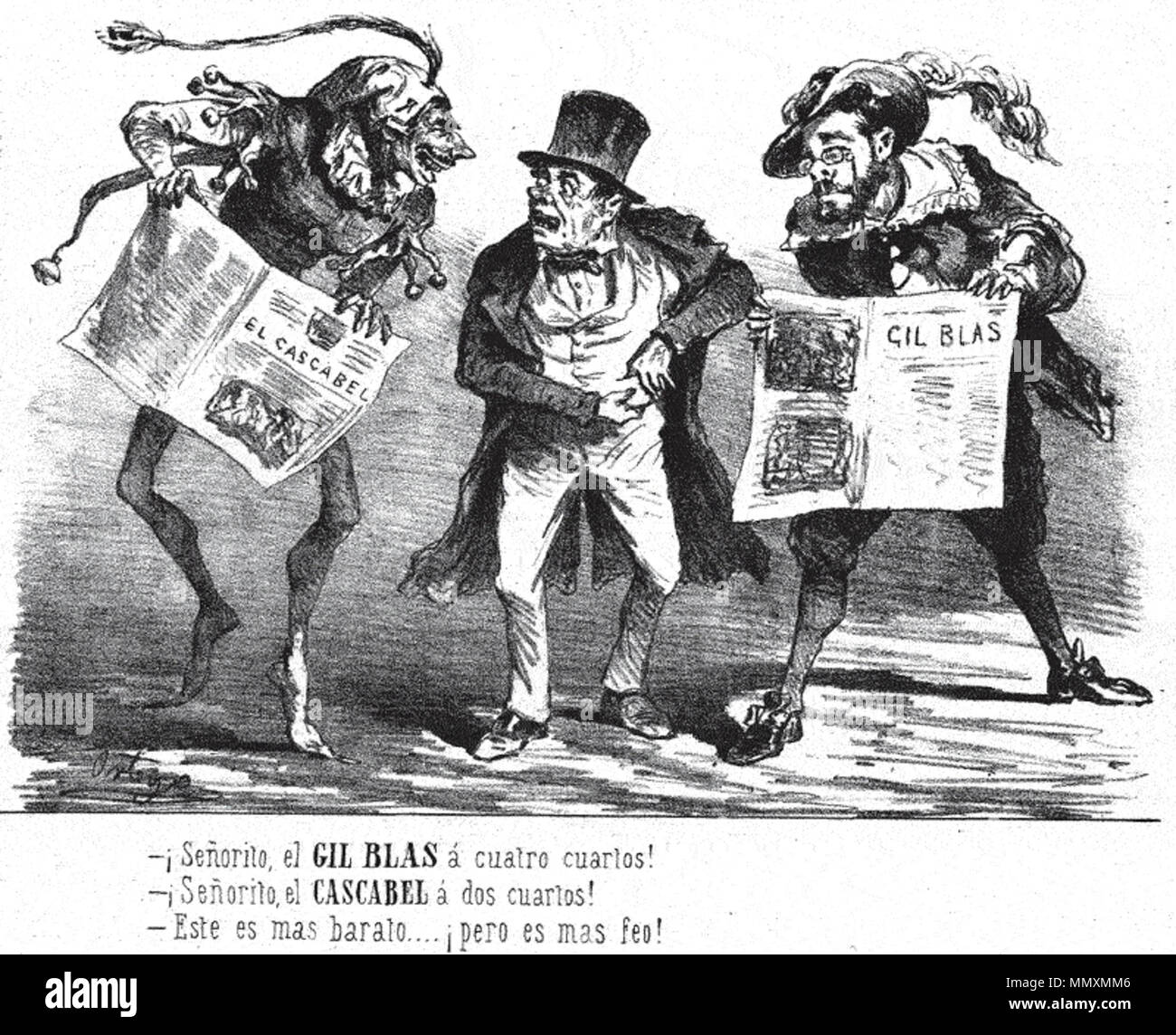 . Español: Pintura de Francisco Ortego Vereda, fue un Pintor y caricaturista Español, Nació en Madrid en 1833 y murió en Bois-Colombes, Francia, en 1881 (hace más de 130 Años). Englisch: Farbe von Francisco Ortego Vereda, war eine spanische Karikaturist und Illustrator, Er wurde in Madrid geboren und starb 1833 in Bois-Colombes, Frankreich, 1881 (+130). . 8. August 2014, 22:36:58 Upload auf Commons. Francisco Ortego Vereda Francisco Ortego Vereda, Humor Stockfoto