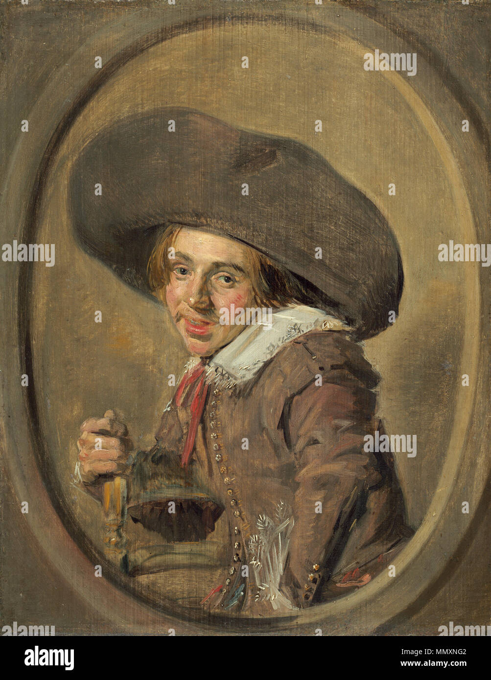 Malerei; Öl auf Leinwand; gesamt: 29,3 x 23,2 cm (11 9/16 x 9 1/8 in.) gerahmt: 46,7 x 40,6 x 5,7 cm (18 3/8 x 16 x 2 1/4 in.); Frans Hals 094 WGA Version Stockfoto
