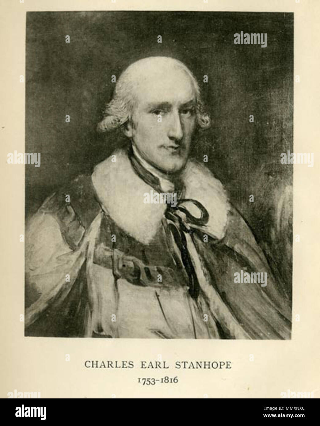 Porträt von Charles Stanhope, 3rd Earl Stanhope (1753-1816). 18. 3 rdEarlStanhope Stockfoto