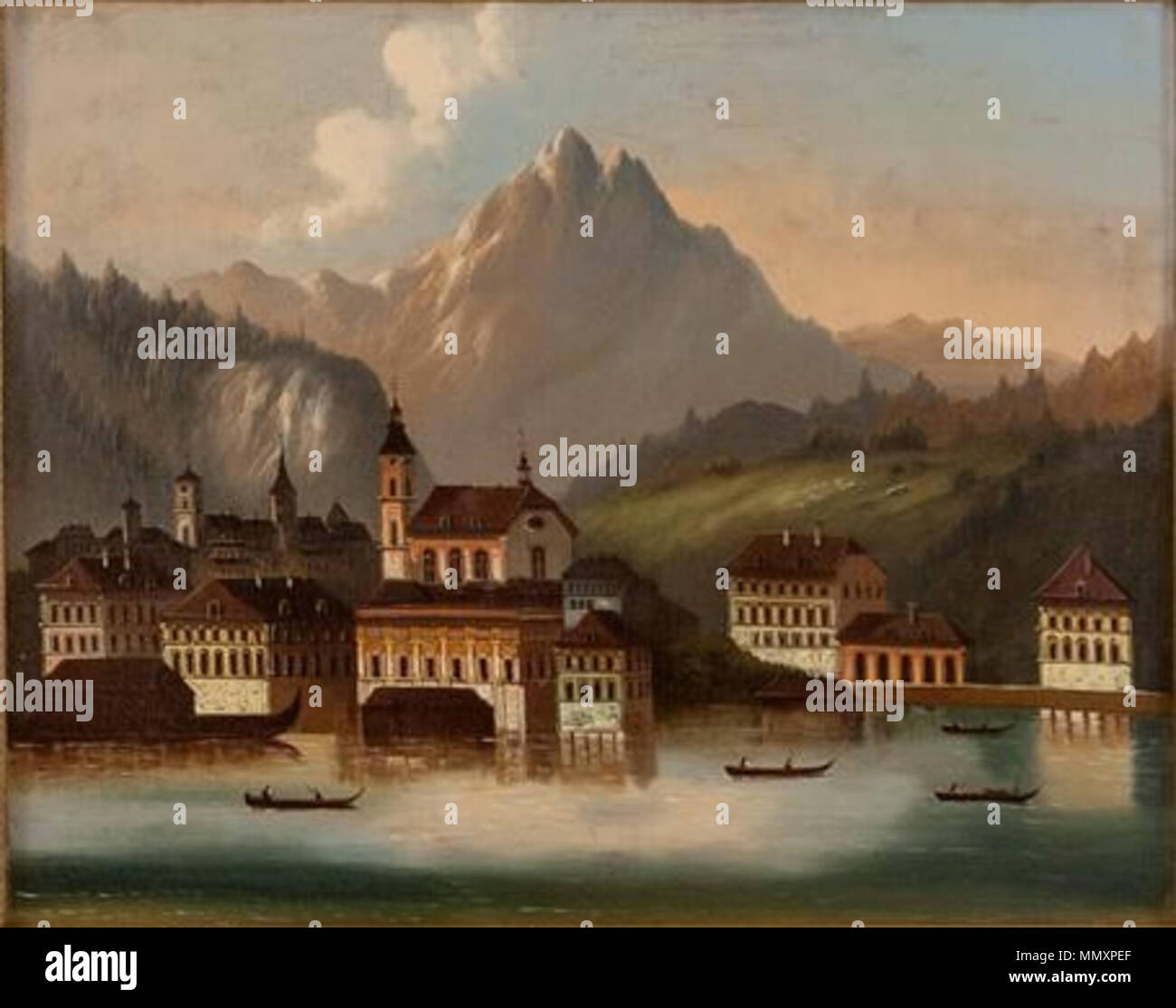 Slovenš?ina: Ebensee. im vierten Quartal des 19. Jahrhunderts. Franz Michl - Ebensee Stockfoto
