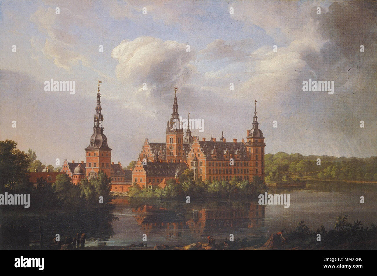 Frederiksborg Schloss mit einem herannahenden Sturm. 1814. Frederiksborg Slot 1814 von J.C. Dahl Stockfoto