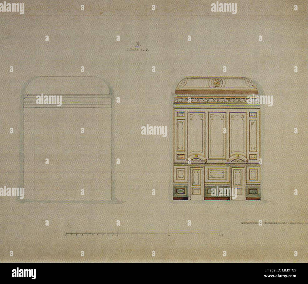 Friedrich August Stüler - Lapislazulizimmer - Ansicht / Norden Stockfoto