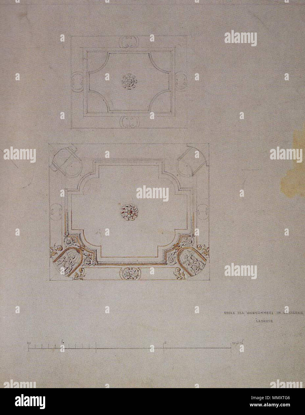Friedrich August Stüler - Lapislazulizimmer-Decke Stockfoto