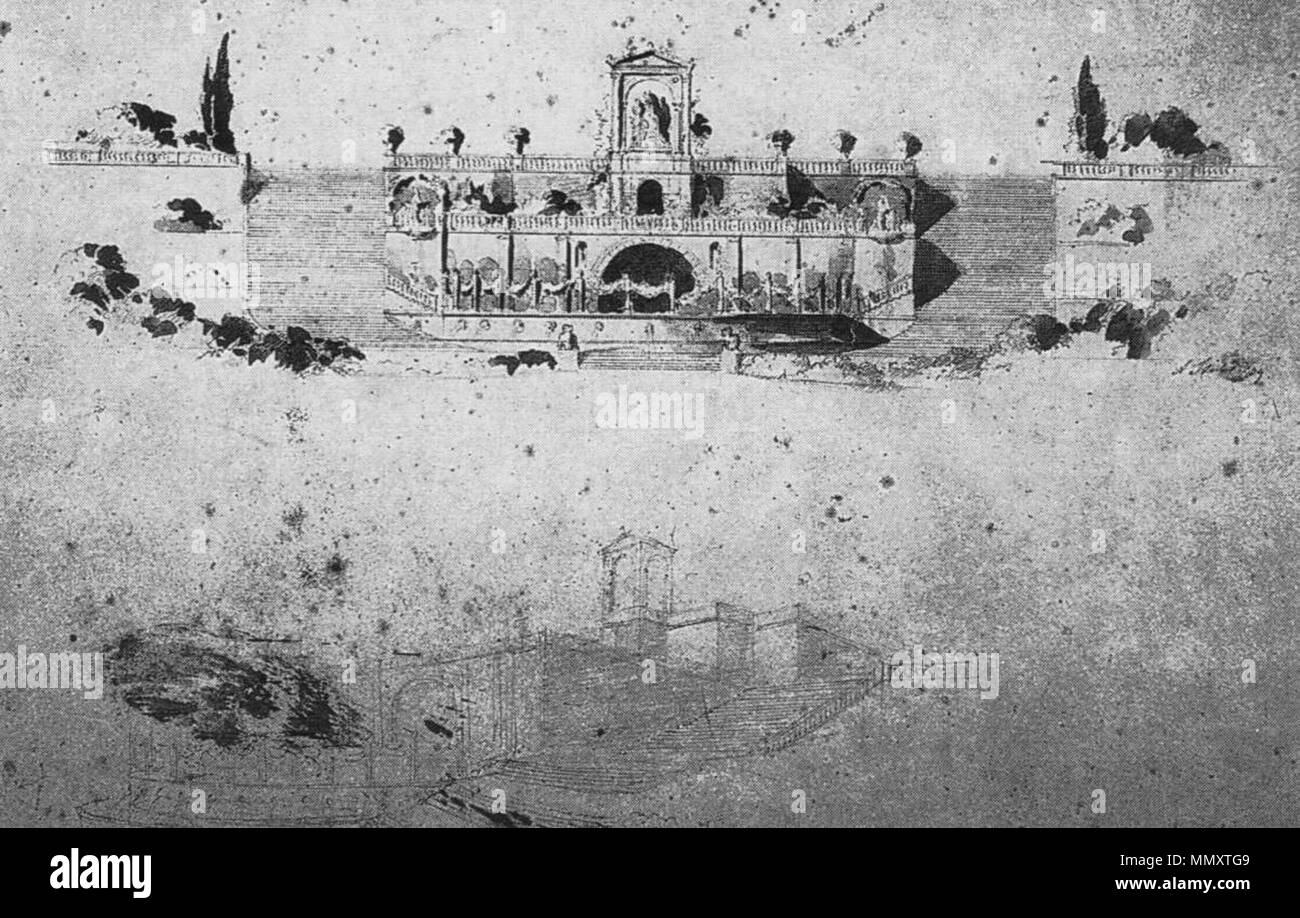 Friedrich August Stüler-Terrassen der Orangerie - Ansicht, Perspektive Stockfoto