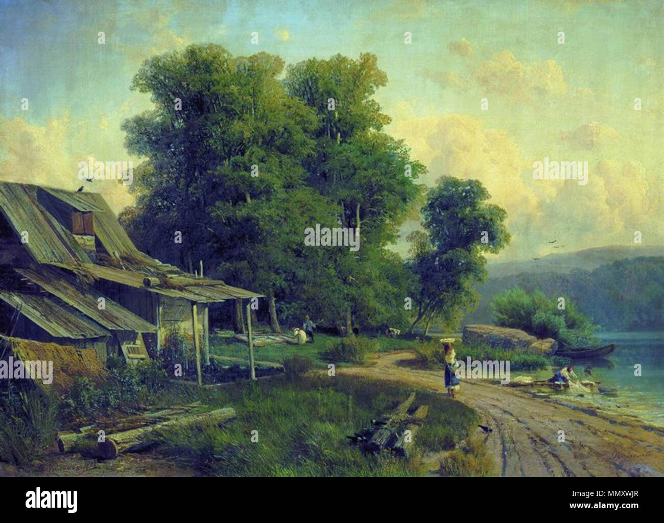 . Englisch: Landschaft. Pargolovo (Gemälde von Fjodor Wassiljew, 1868) Русский: Пейзаж. (В Вид Парголове Парголово) (картина Фёдора Васильева, 1868). 1868. Fjodor Vasilyev (1850 - 1873) Fjodor Vasilyev Landschaft Pargolovo 10979 Stockfoto