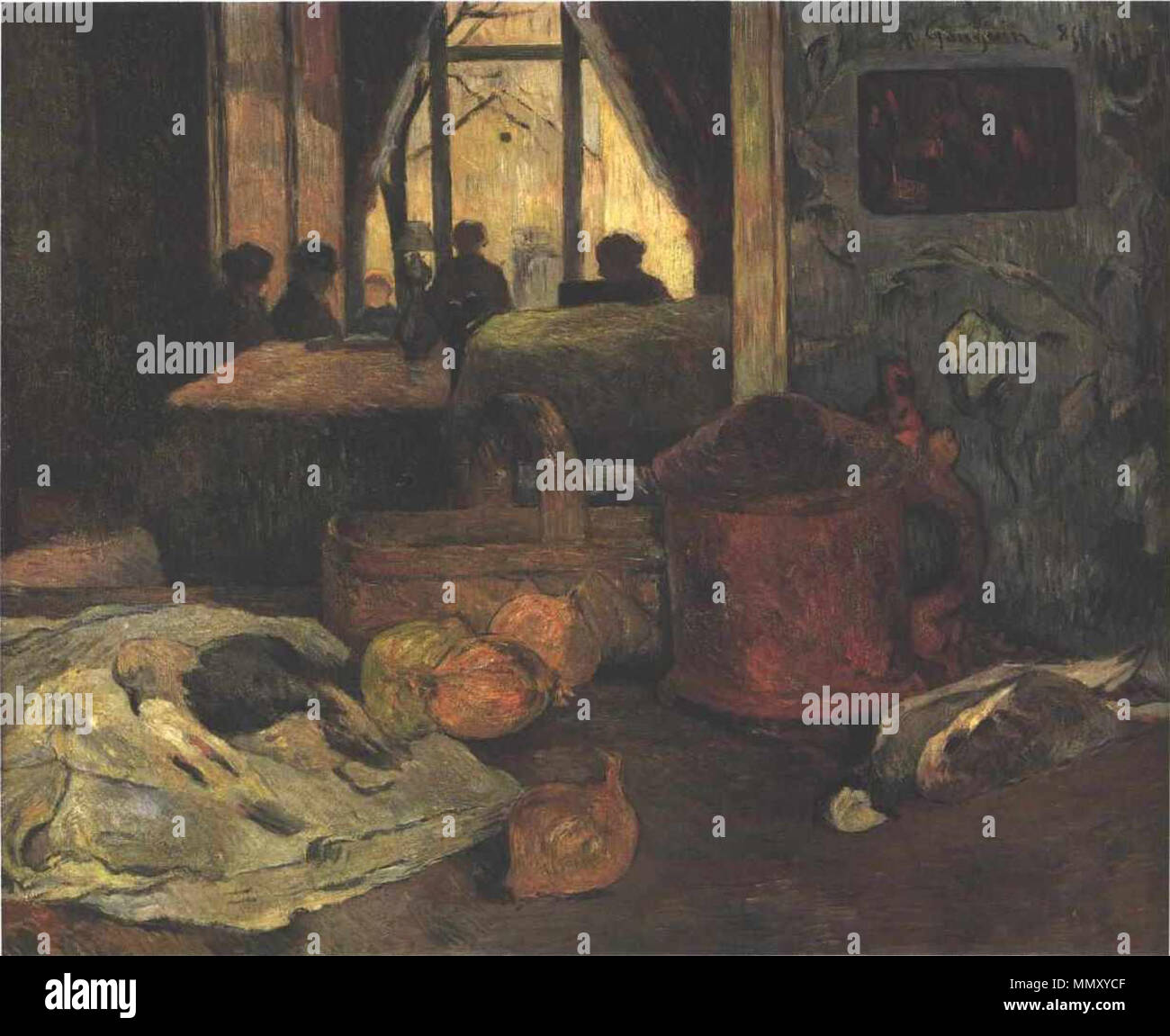 Französisch: Nature morte dans un intérieur Stillleben mit Interieur. 1885. Paul Gauguin - Stilleben mit Interieur Stockfoto