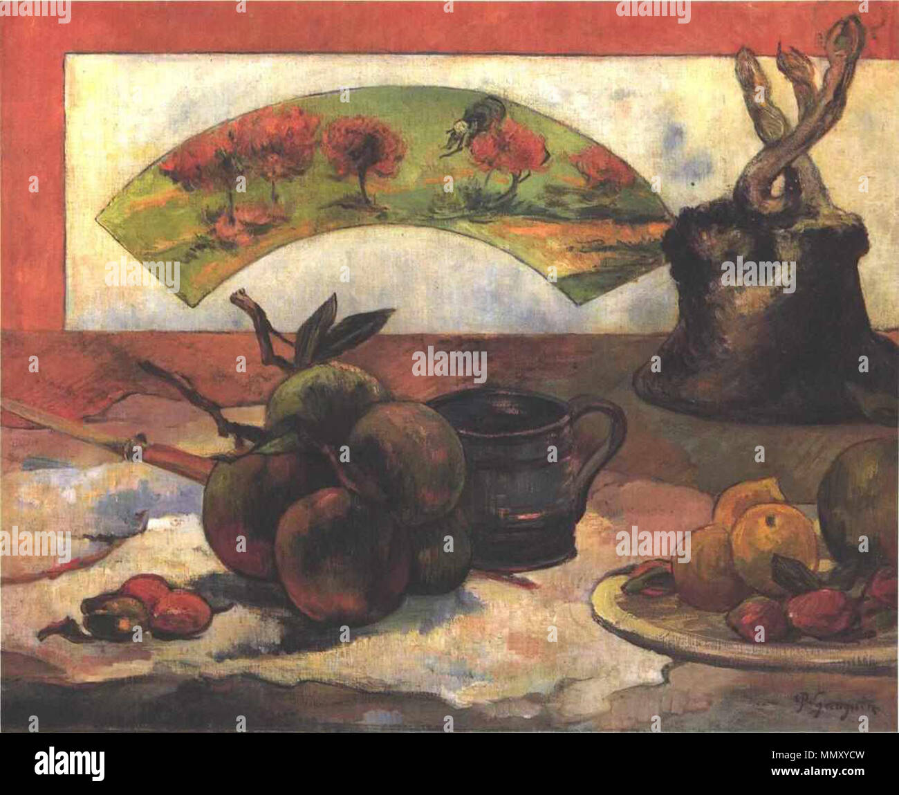 Paul Gauguin - Stilleben mit Fächer - 1889 Stockfoto