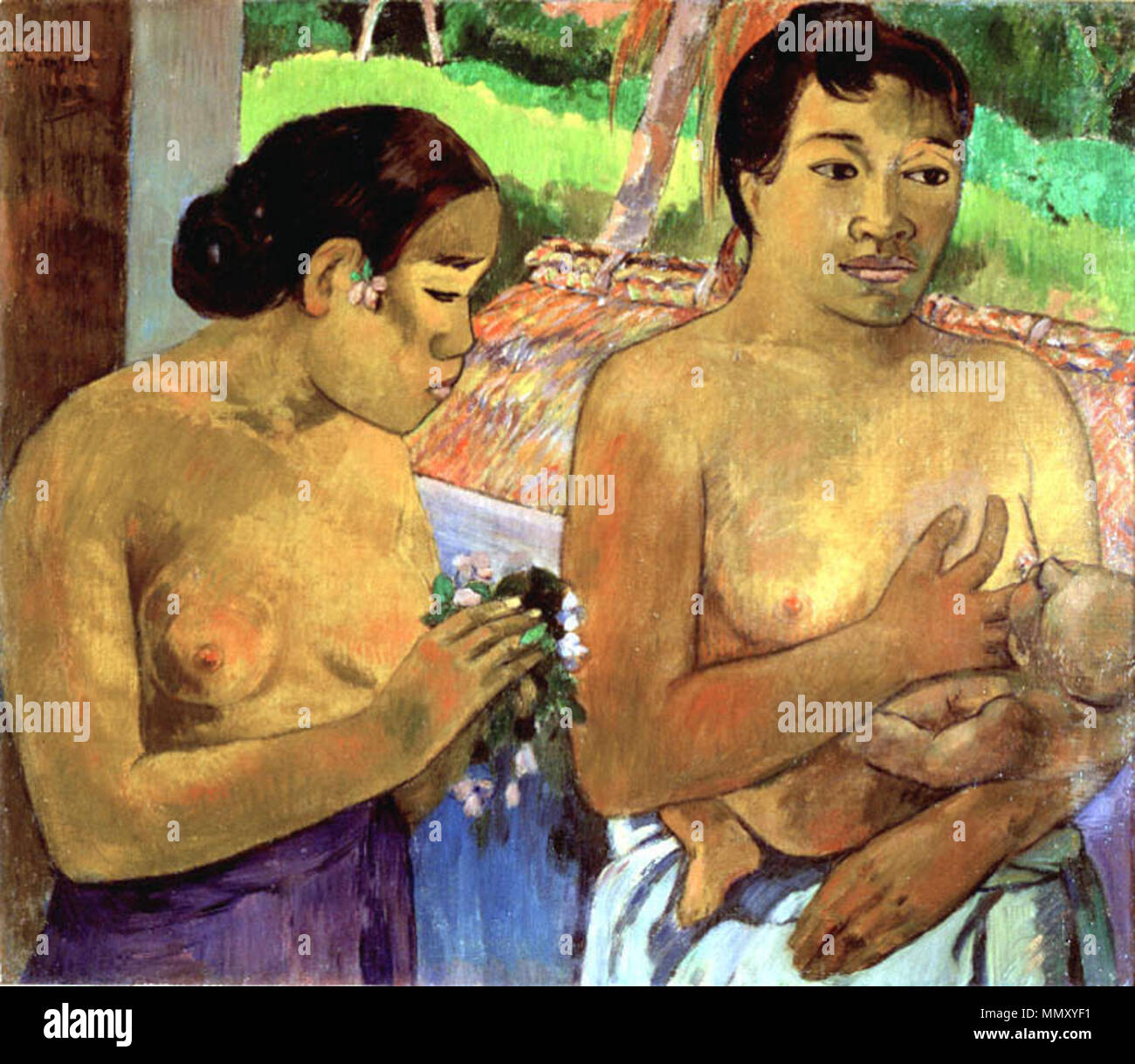 Französisch: L'Offrande. 1902. Gauguin L'offrande Stockfoto