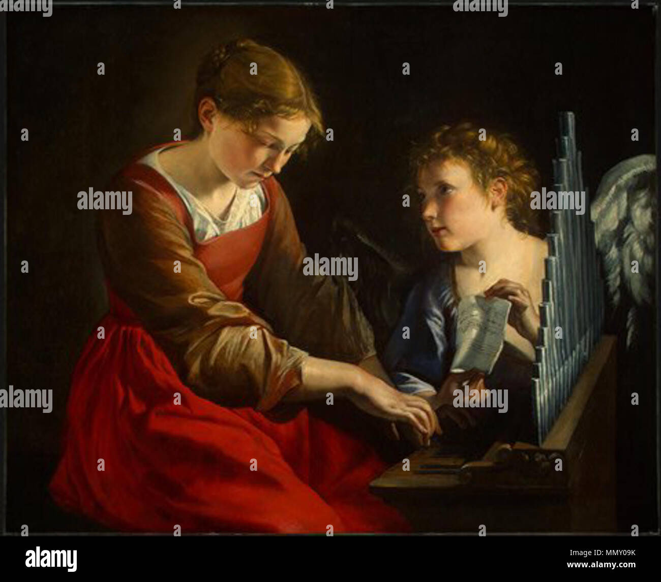 Saint Cecile mit der Engel. zwischen ca. 1617 und ca. 1618 und zwischen ca. 1621 und ca. 1627. Caecilia 2 Stockfoto