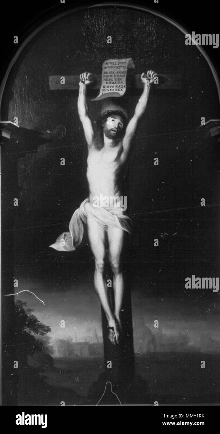 Christus am Kreuz. 1795. Gerdt Hardorff Kreuzigung St. Jacobi. Stockfoto