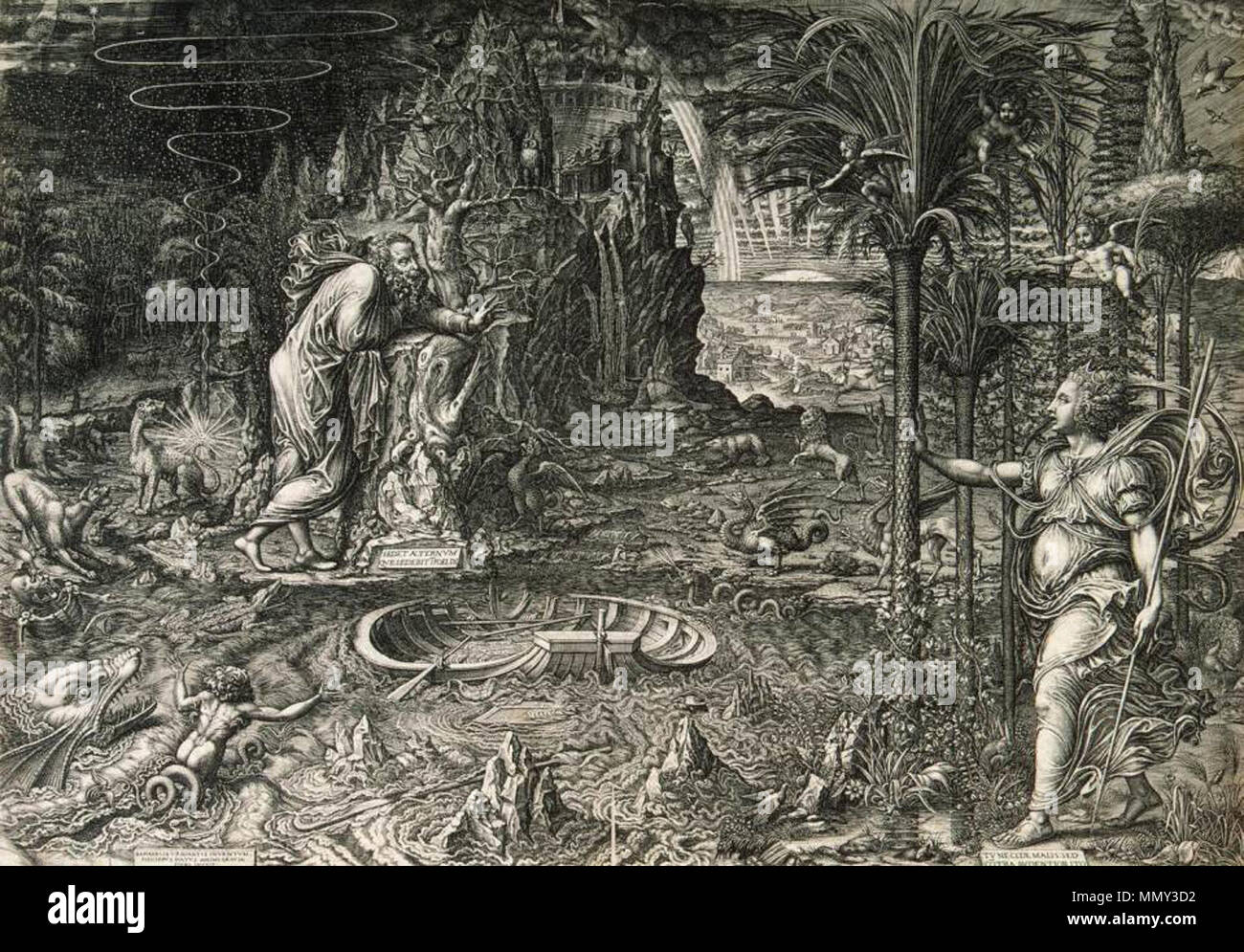 Der Traum von Raphael. 1561. Giorgio Ghisi - Der Traum von Raphael - WGA 08930 Stockfoto